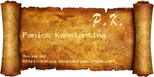 Panics Konstantina névjegykártya
